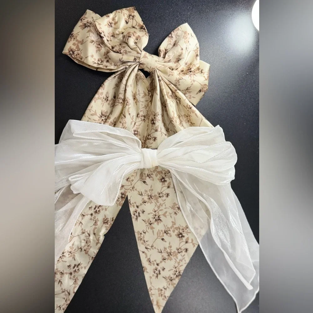 Floral and Sheer Bow Set